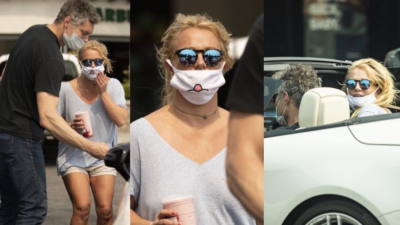 Britney Spears z maseczką do góry nogami