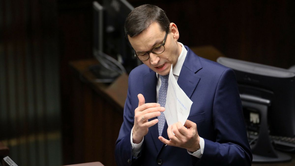 Sejmowa debata o podwyżkach cen prądu. Na zdj. premier Mateusz Morawiecki