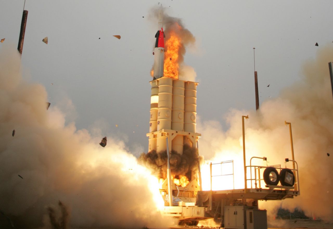 Firing of the Arrow (surface-to-air) missile by the Israeli army