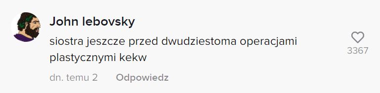 Komentarz na temat wyglądu młodszej siostry Wersow