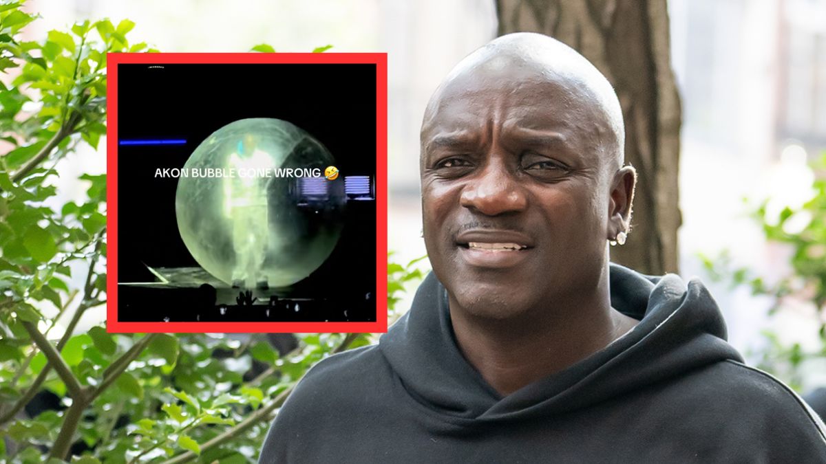 Akon utknął w dmuchanej kuli podczas koncertu.