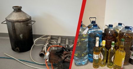 Nielegalna produkcja alkoholu w gminie Ujście – policja zabezpieczyła aparaturę i bimber
