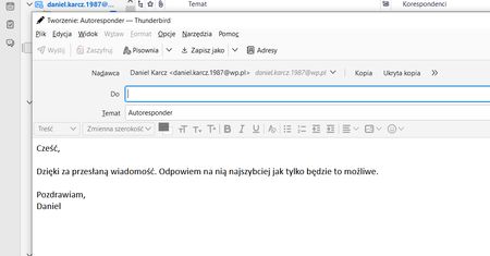 Thunderbird: jak skonfigurować autoresponder?