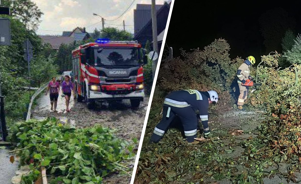 Nawałnice nad Polską. Powalone drzewa na drogach i cmentarzu