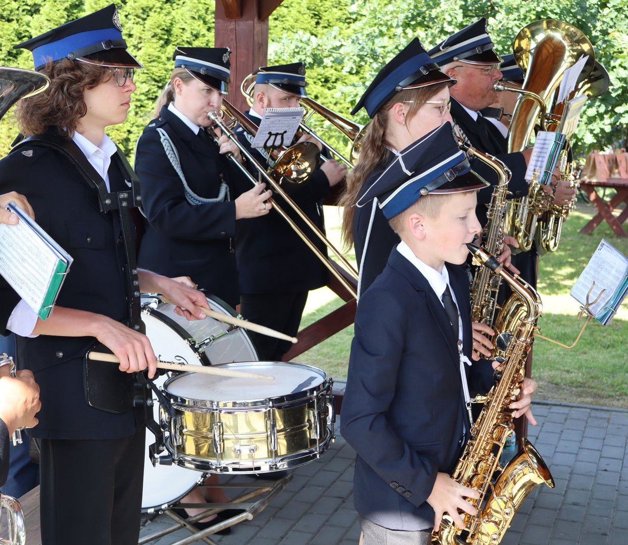 Orkiestra OSP z Choczni uświetniła uroczystości jubileuszu 125-lecia OSP w Bobrku