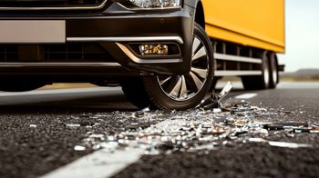 Borkowo: TIR uderzył w barierki ochronne na A1. Droga jest zablokowana