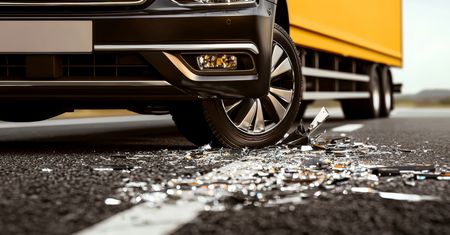 Borkowo: TIR uderzył w barierki ochronne na A1. Droga jest zablokowana