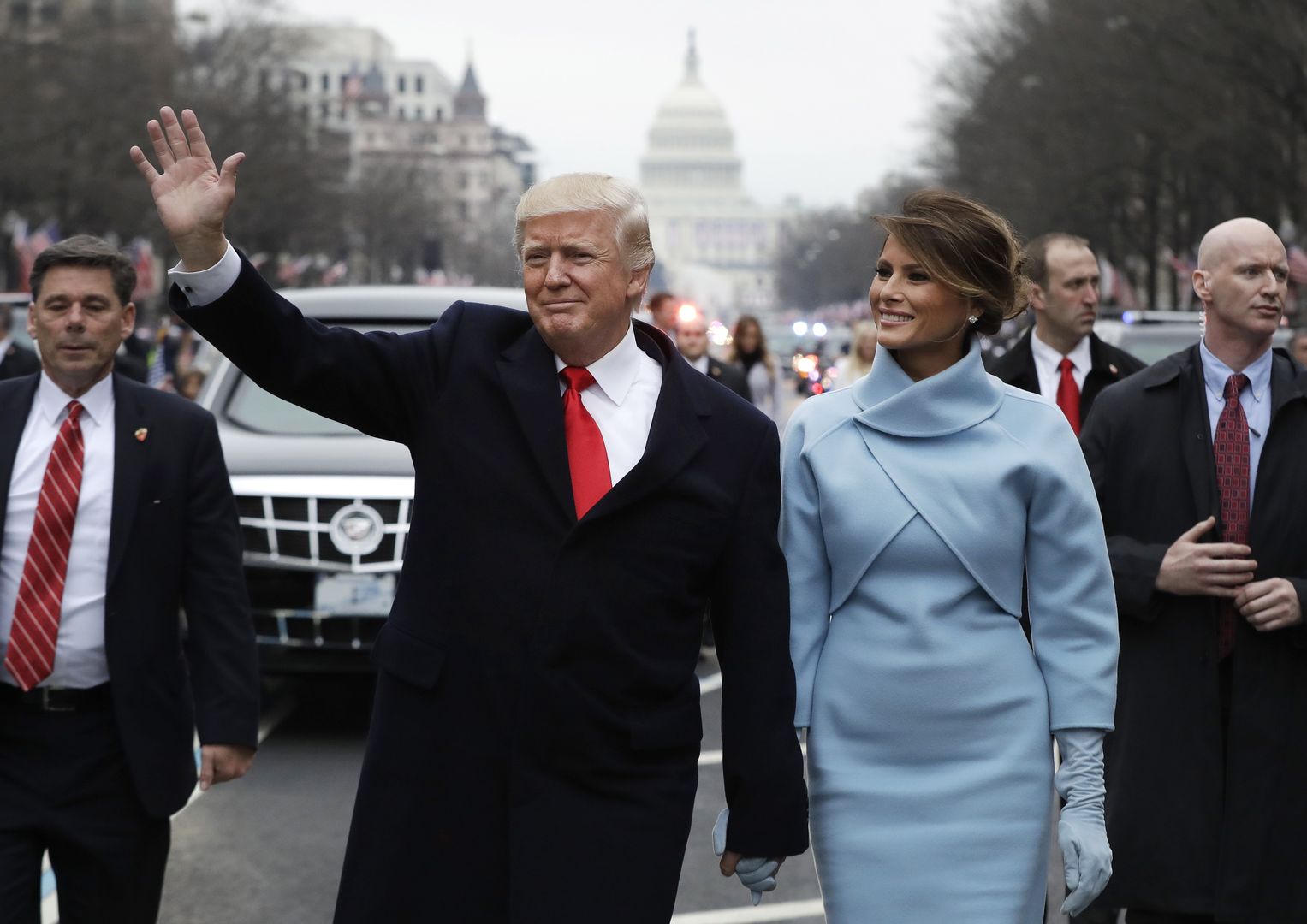 Donald i Melania Trumpowie podczas zaprzysiężenia w 2017 roku