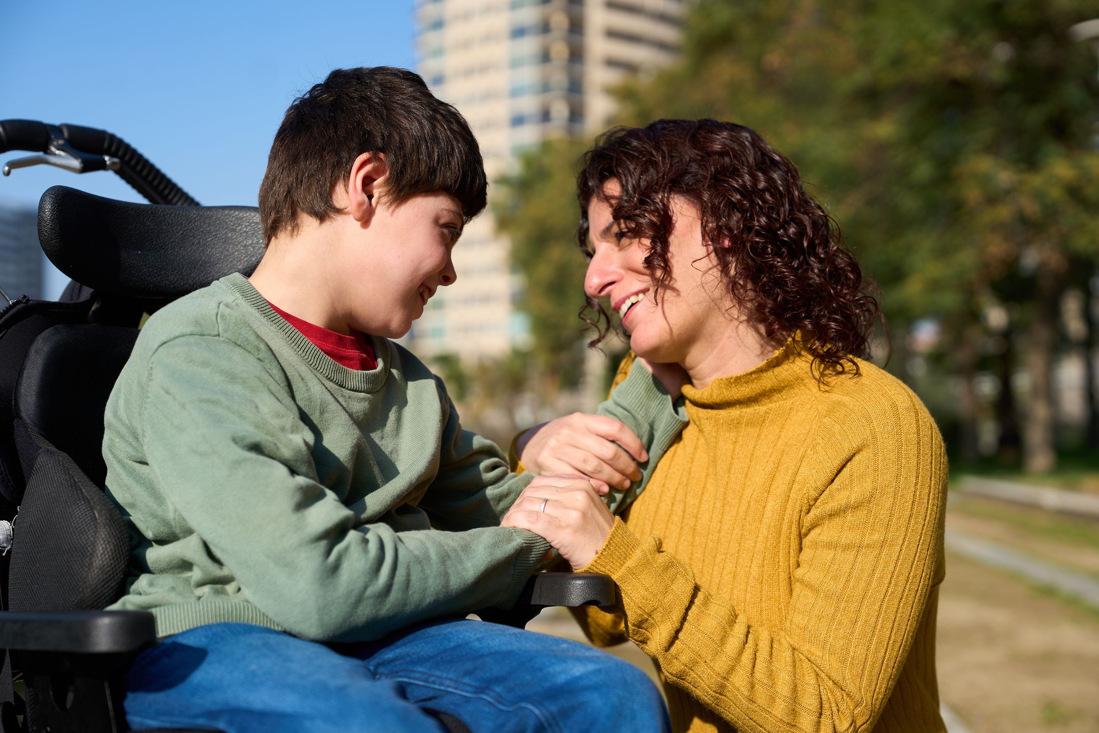 Happy mother holding hands with her son with disability in wheelchair outdoors in a park - cerebral palsy concept
Mother and child smiling and holding hands, enjoying a sunny day in the park, celebrating family and overcoming disability challenges
alvarog1970
cerebral palsy, disability, wheelchair, mother, son, child, family, park, outdoors, holding hands, love, care, support, happy, smiling, togetherness, hope, rehabilitation, special needs, childhood, parenting, down syndrome, autism, inclusive, diversity, accessibility, assistance, medical, healthcare, therapy, recovery, positive, emotion, relationship, lifestyle, sunlight, nature, day, urban, city, communication, empathy, cerebral palsy, disability, wheelchair, mother, son, child, family, park, outdoors, holding hands, love, care, support, happy, smiling, togetherness, hope, rehabilitation, special needs, childhood, parenting, down syndrome, autism, inclusive, diversity, accessibility, assistance, medical, healthcare, therapy, recovery, positive, emotion, relationship, lifestyle, sunlight, nature, day, urban, city, communication, empathy