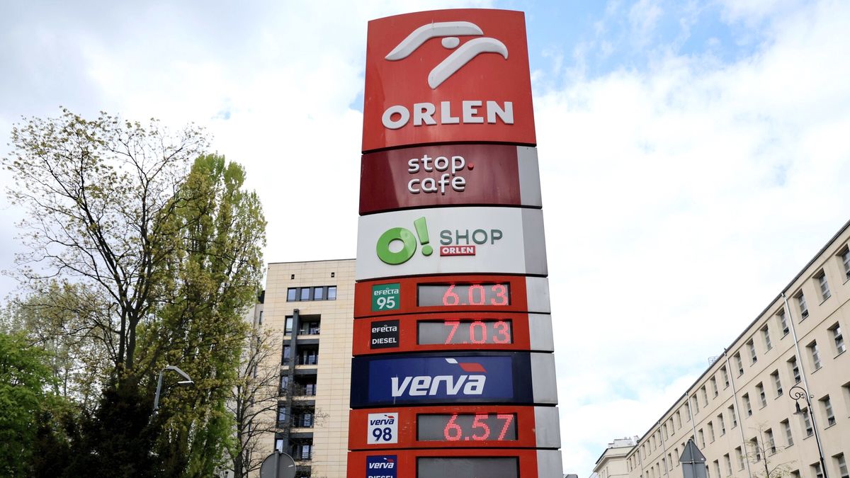Ceny na stacji Orlenu przy ulicy Polnej w Warszawie, 20 kwietnia 2026 roku