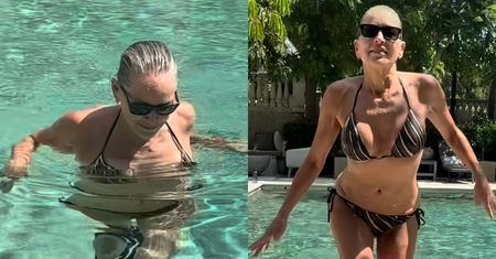 66-letnia Sharon Stone wynurza się z basenu, prezentując BOSKIE CIAŁO. Robi wrażenie? (ZDJĘCIA)