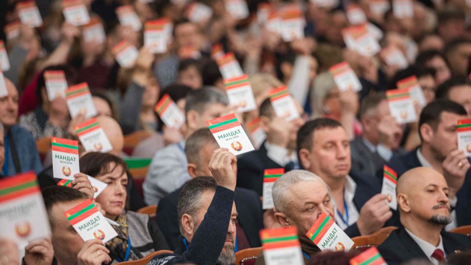 Lawmakers take part in a congress of deputies of Moldova's breakaway region of Transnistria in Tiraspol on February 28, 2024. (Photo by STRINGER / AFP)
STRINGER