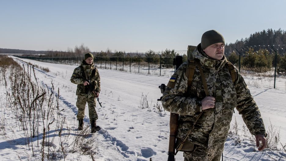 Ukraine Warns Of Encirclement As Russia Conducts Exercises In Belarus
SENKIVKA- UKRAINE: Members of the Ukrainian Border Guard patrol along the Ukrainian border fence at the Three Sisters border crossing between, Ukraine, Russia and Belarus on February 14, 2022 in Senkivka, Ukraine. Russian forces are conducting large-scale military exercises in Belarus, across Ukraine's northern border, amid a tense diplomatic standoff between Russia and Ukraine's Western allies. Ukraine has warned that it is virtually encircled, with Russian troops massed on its northern, eastern and southern borders. The United States and other NATO countries have issued urgent alerts about a potential Russian invasion, hoping to deter Vladimir Putin by exposing his plans, while trying to negotiate a diplomatic solution. (Photo by Chris McGrath/Getty Images)
Chris McGrath
bestof, topix