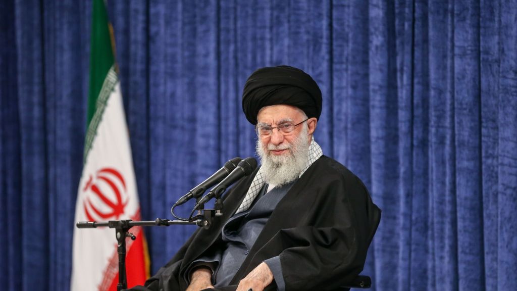 Iranian Supreme Leader Ayatollah Ali Khamenei
TEHRAN, IRAN - APRIL 03: (----EDITORIAL USE ONLY  MANDATORY CREDIT - 'IRANIAN LEADER PRESS OFFICE / HANDOUT' - NO MARKETING NO ADVERTISING CAMPAIGNS - DISTRIBUTED AS A SERVICE TO CLIENTS----) Iranian Supreme Leader Ayatollah Ali Khamenei delivers a speech at a program held at the Imam Khomeini Khosseini Hosseini in Tehran, Iran on April 03, 2022. (Photo by Iranian Leader Press Office / Handout/Anadolu via Getty Images)
Anadolu
ayatollah ali khamenei, iranian supreme leader, program