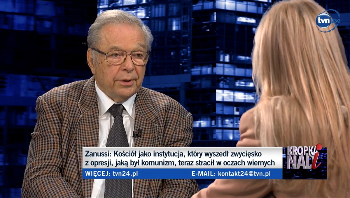 Krzysztof Zanussi w programie TVN24 "Kropka nad i" mówił o Kościele i LGBT