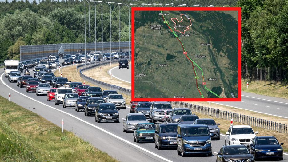 Wielokilometrowe zatory na A1 w kierunku Łodzi pomiędzy Ciechocinkiem a Włocławkiem.