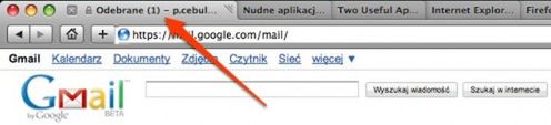 [Gmail Labs] Liczba nowych wiadomości w tytule karty 1