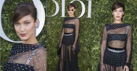 Bella Hadid w staniku i majtkach na imprezie Diora