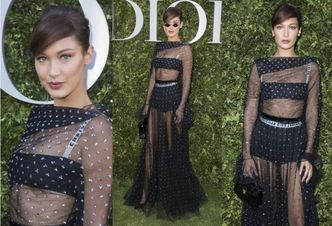 Bella Hadid w staniku i majtkach na imprezie Diora