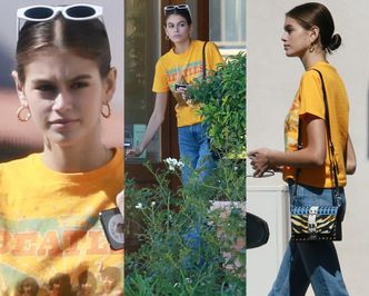 Mizerna Kaia Gerber wyłania się zza bujnej roślinności