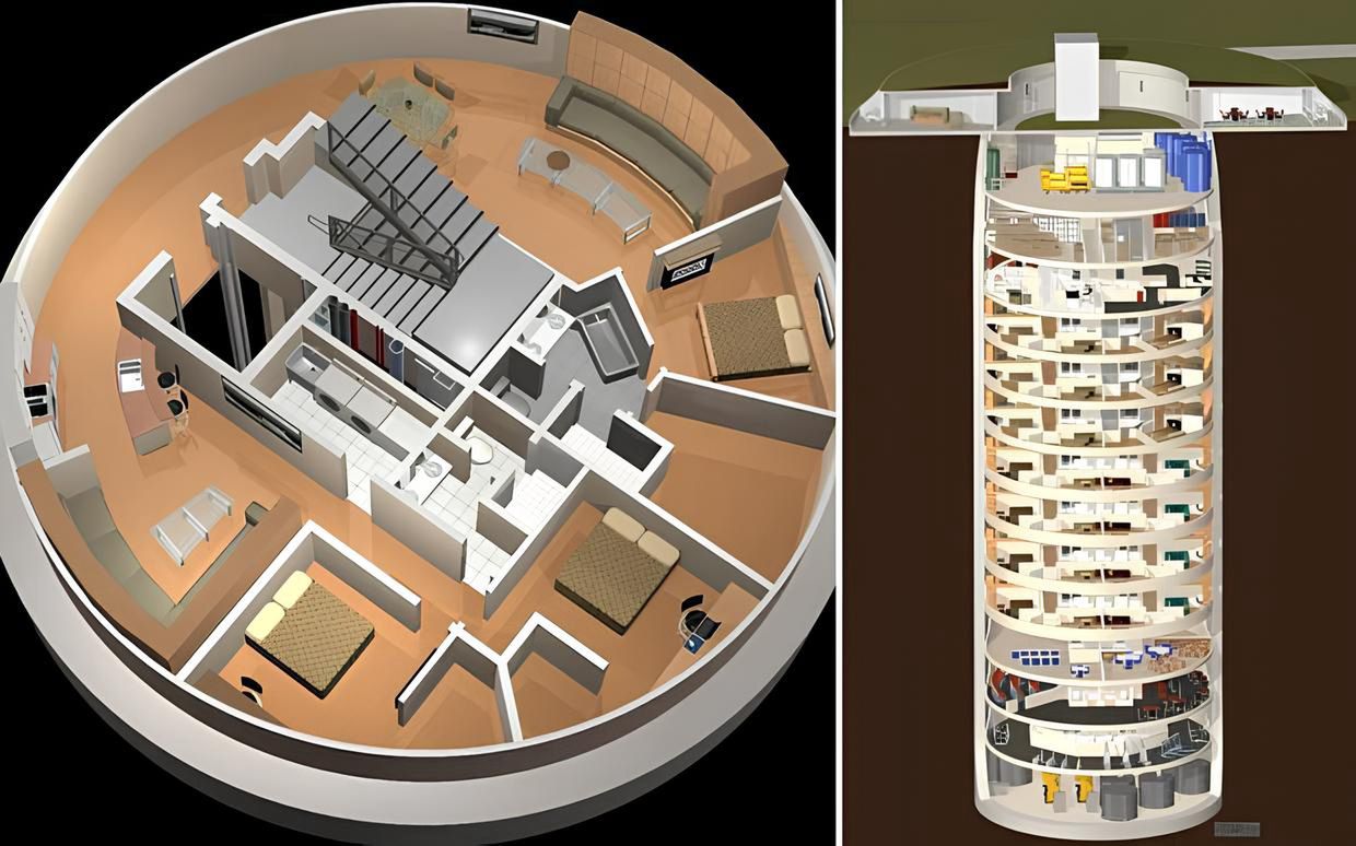 Survival Condo - schemat schronu w silosie