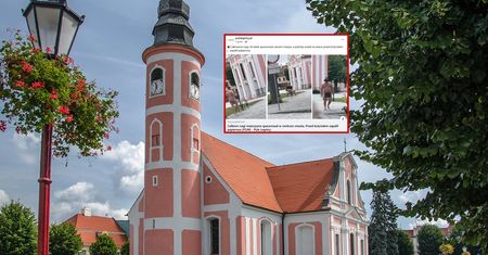 Usiadł na ławce przed kościołem. Był kompletnie nagi