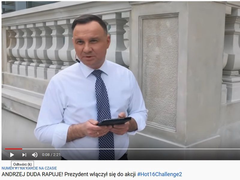 Prezydent Andrzej Duda rapuje. "Nagranie na tyłach Pałacu"