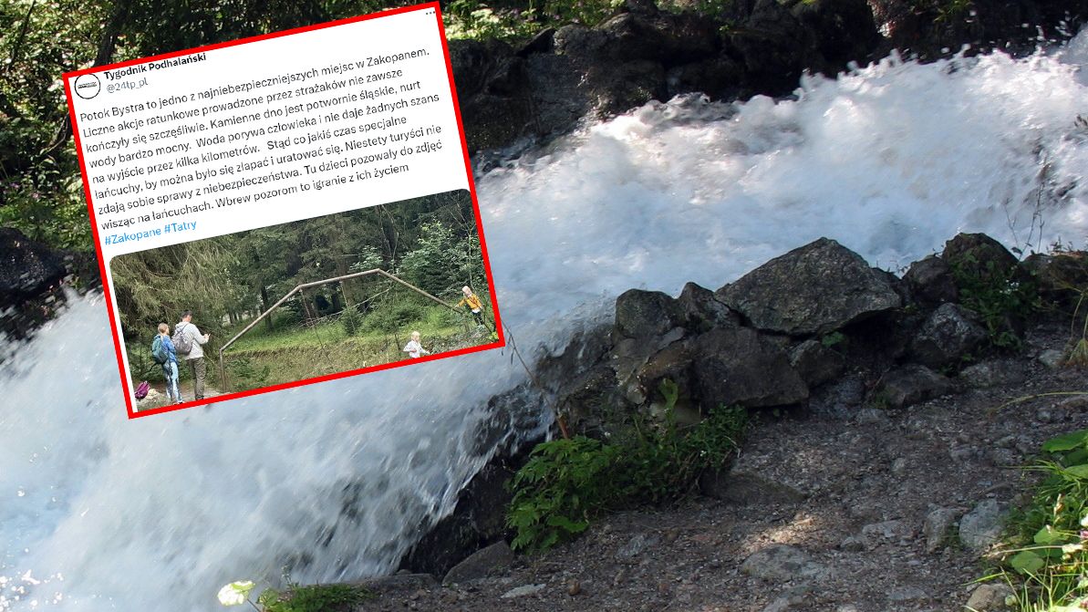 Dzieci bawiły się nad śmiertelnie niebezpiecznym potokiem