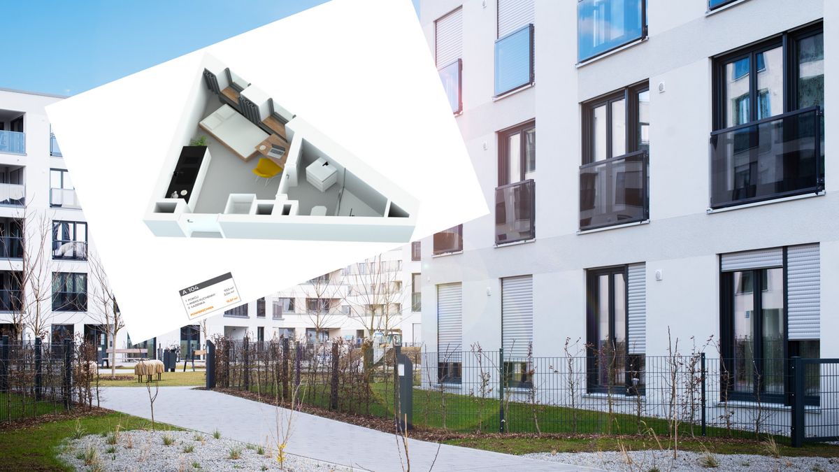 Mieszkanie w kształcie trójkąta już umeblowane. Zdjęcie ma charakter wyłącznie ilustracyjny