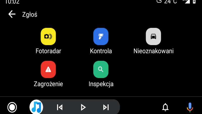 Yanosik w Android Auto
