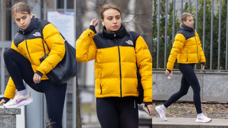 Oliwia Bieniuk w kurtce za 1200 zł i legginsach mknie z siłowni