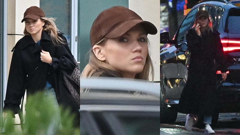 Agnieszka Kaczorowska załatwia sprawy na mieście