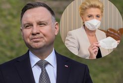 Andrzej Duda nie nosi maseczki, którą wykonała Agata Kornhauser-Duda. Prezydent wybrał patriotyczny model