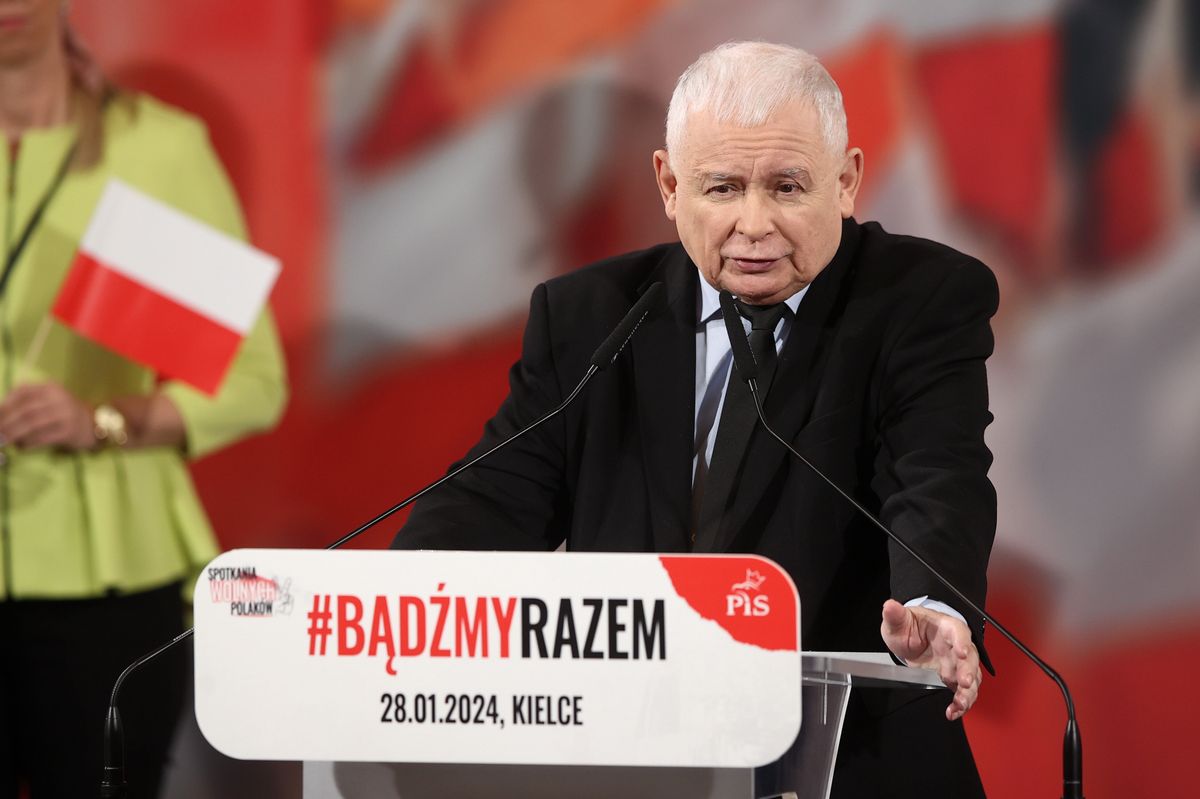 Prezes PiS Jarosław Kaczyński był w niedzielę w Kielcach