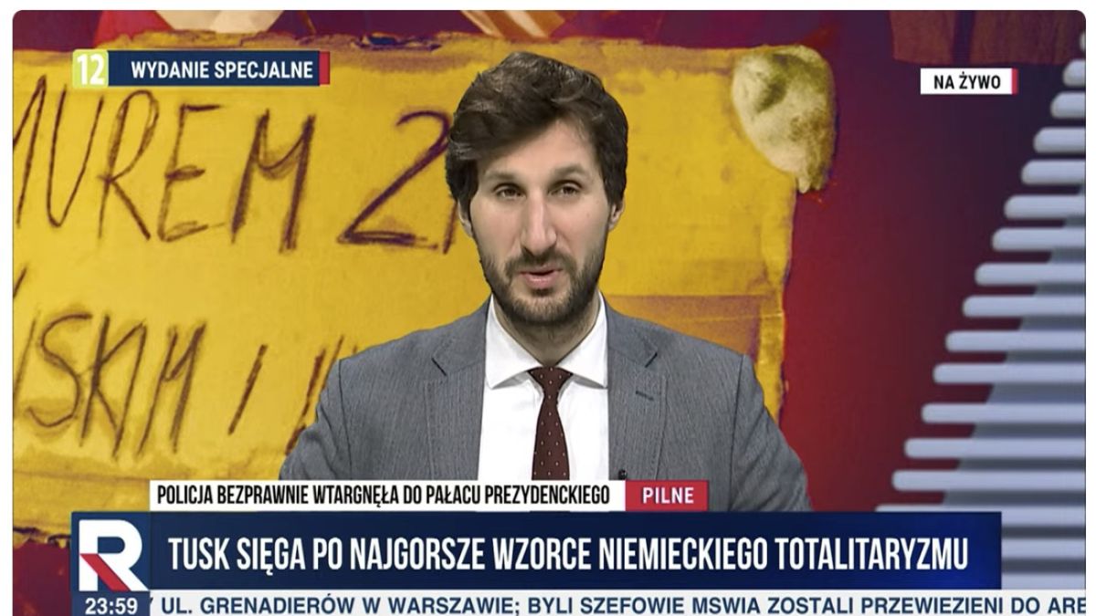 Paski w TV Republika straszą Tuskiem