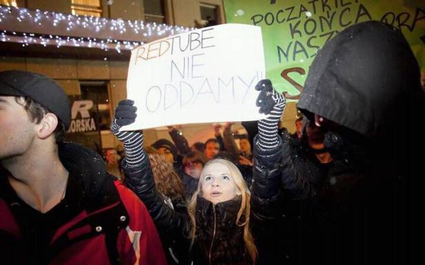 Zdjęcie z demonstracji przeciwko ACTA (Fot. Wykop.pl)