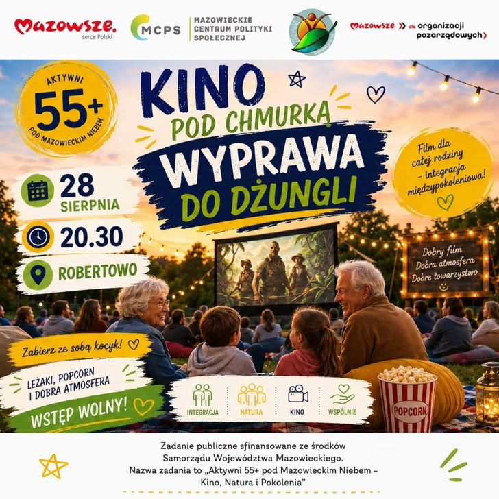 Leżaki, popcorn i kino pod gwiazdami. Wyjątkowy wieczór w Robertowie