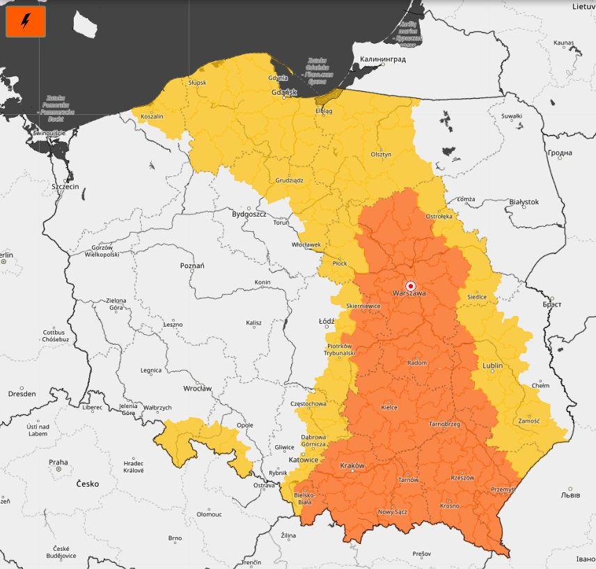 Ostrzeżenia IMGW na czwartek (23 maja)