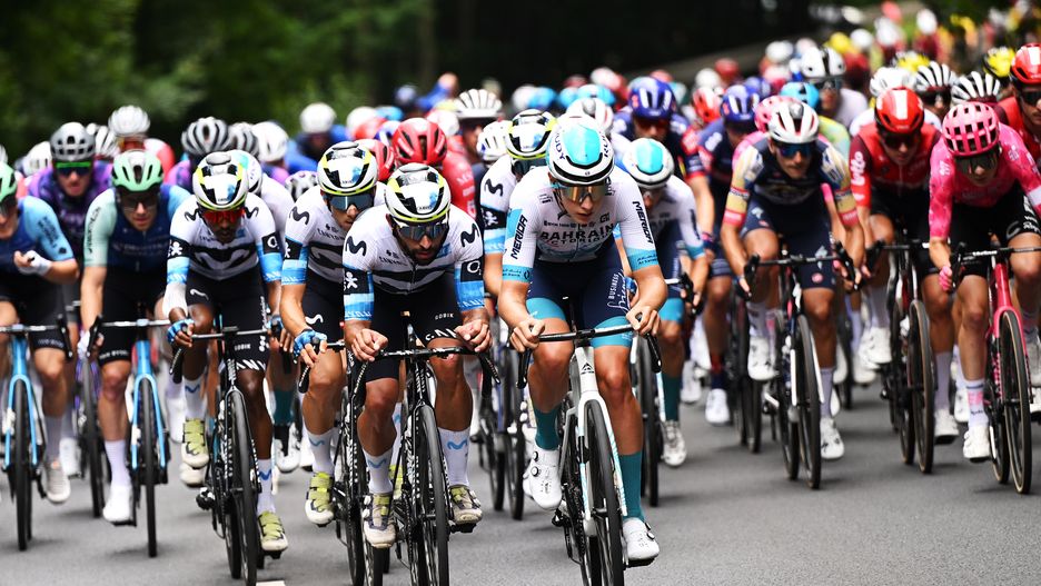 KARPACZ, POLAND - AUGUST 05: Fernando Gaviria of Colombia and Team Movistar competes during the 82nd Tour de Pologne 2025, Stage 2 a 149.4km stage from Hotel Golebiewski Karpacz to Karpacz / #UCIWT / on August 05, 2025 in Karpacz, Poland. (Photo by Luc Claessen/Getty Images)