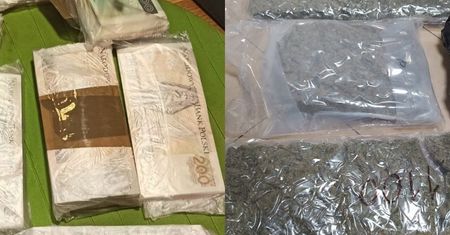 Znaczne ilości narkotyków, duże pieniądze i broń. Dwie osoby zatrzymane