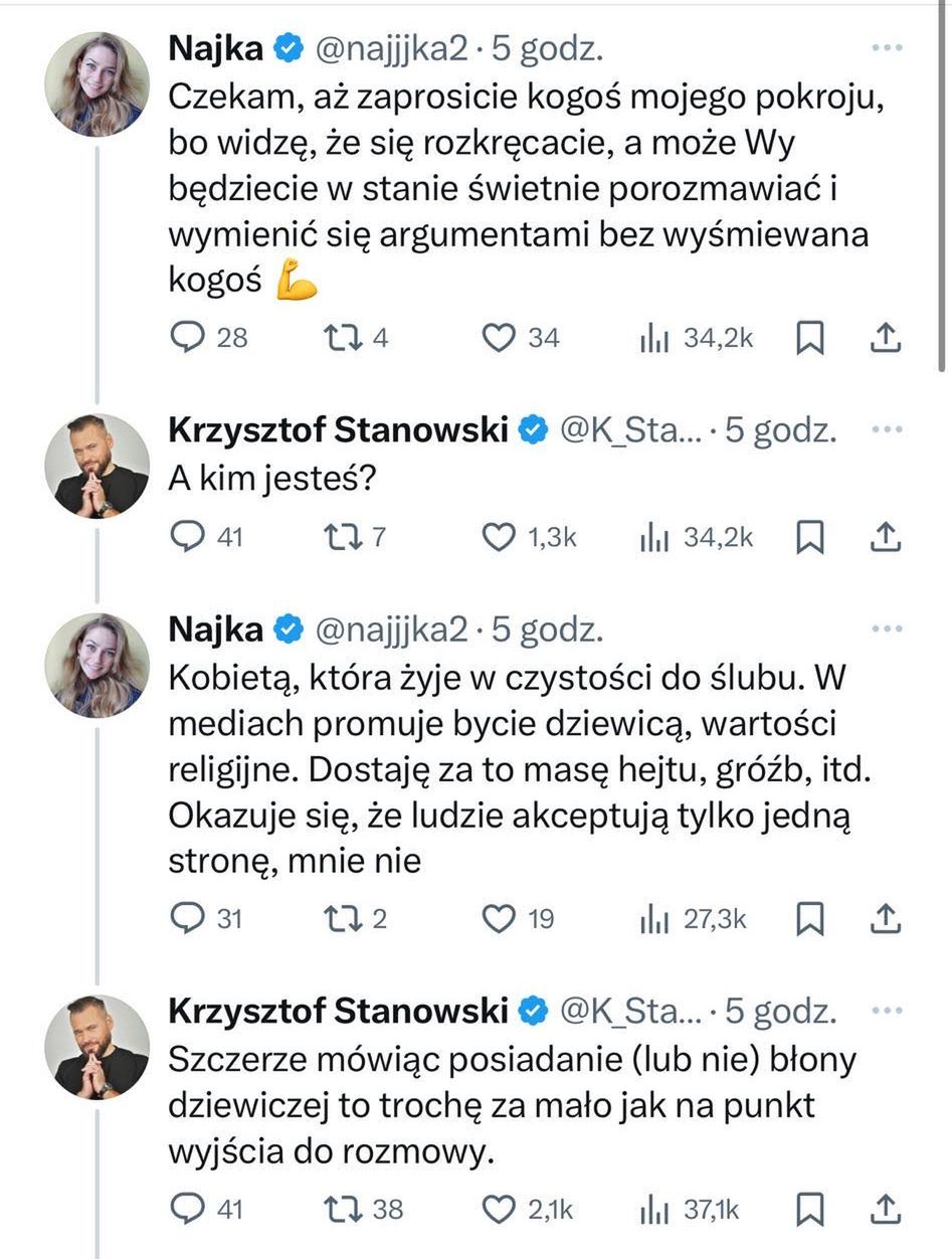 Stanowski i Najka na X