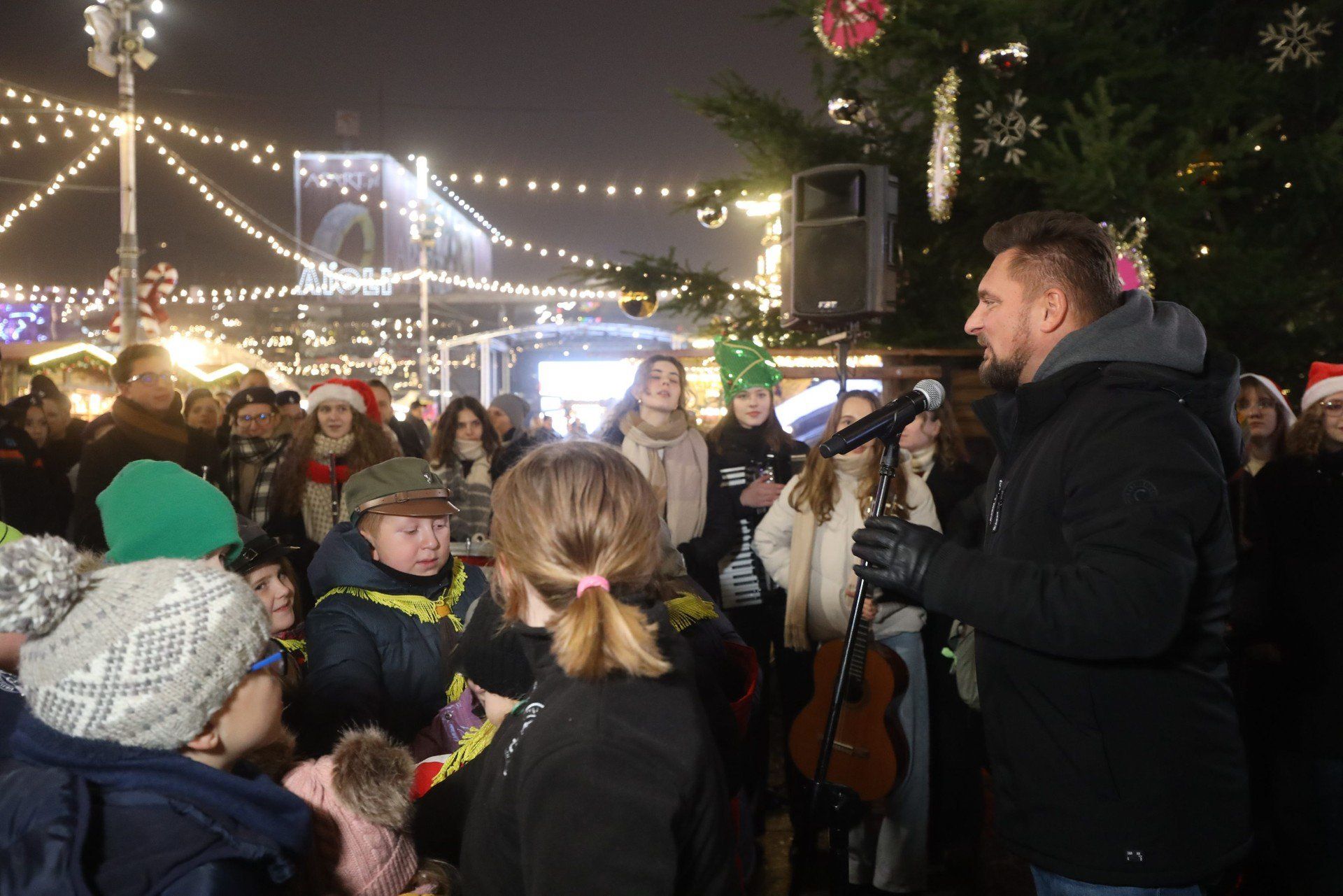 Rozświetlenie choinki na rynku w Katowicach