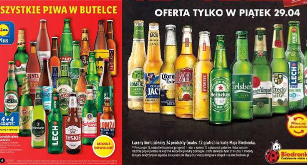 Lidl i Biedronka konkurują na piwne promocje