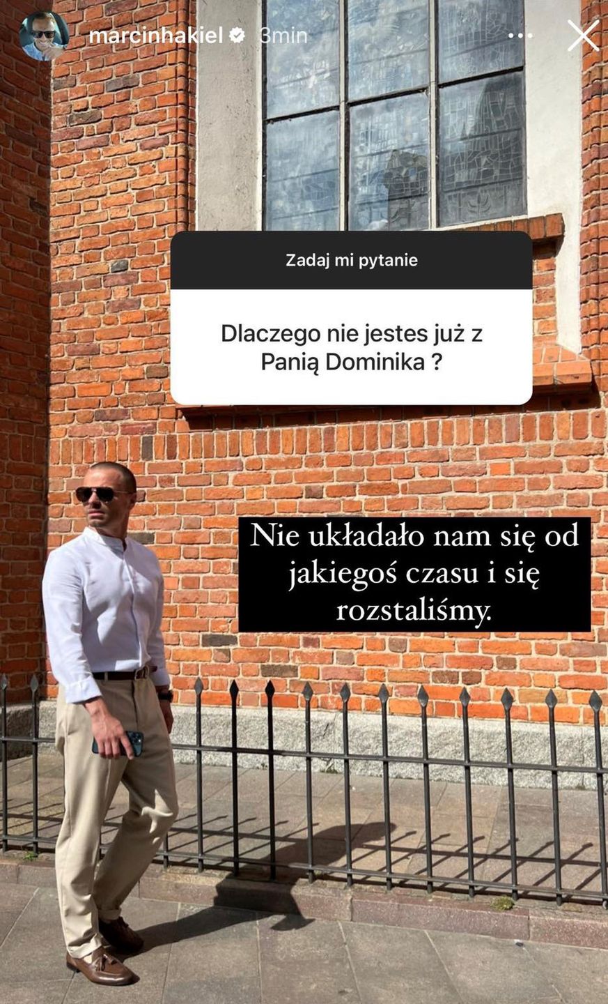 Marcin Hakiel o rozstaniu z Dominiką i o Katarzynie Cichopek