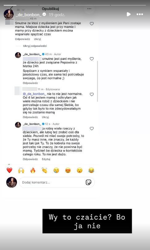 Dominika Serowska debatuje z internautką
