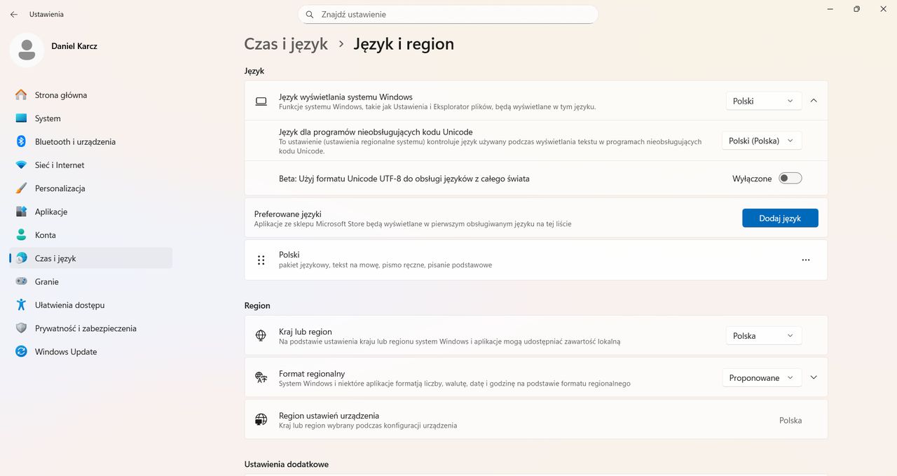 Jak ustawić właściwy układ na stałe?
