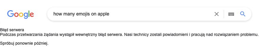 Problem w wyszukiwarce Google