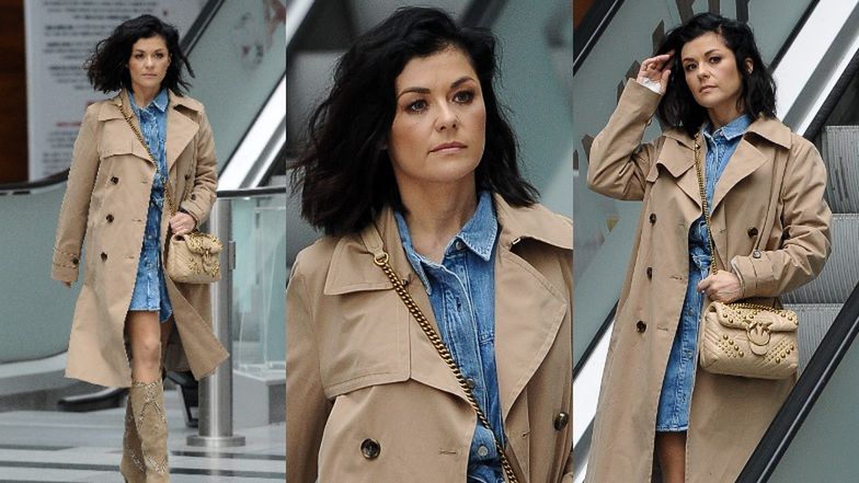 Markotna Katarzyna Cichopek wychodzi ze studia PnŚ