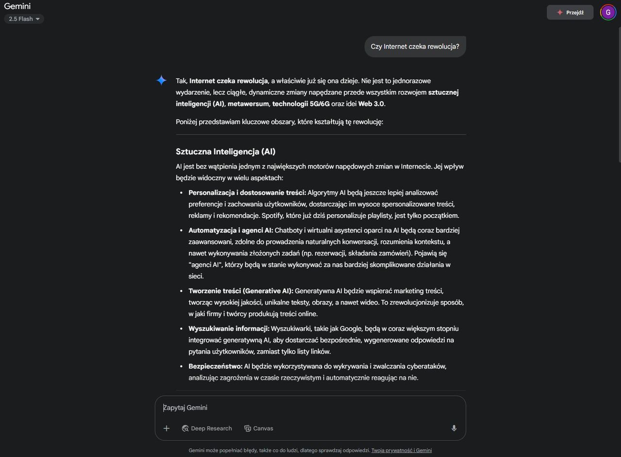 Co o temacie sądzi AI Google'a?