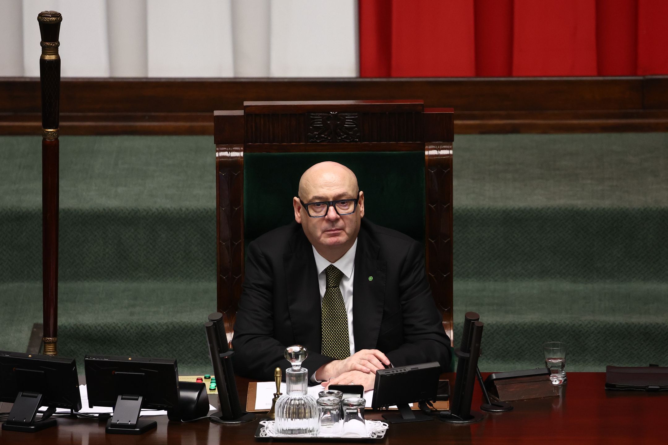 Piotr Zgorzelski, Polish Vice Marshal of the Sejm, during the parliament meeting in Warsaw, Poland on March 19, 2025. (Photo by Jakub Porzycki/NurPhoto via Getty Images)